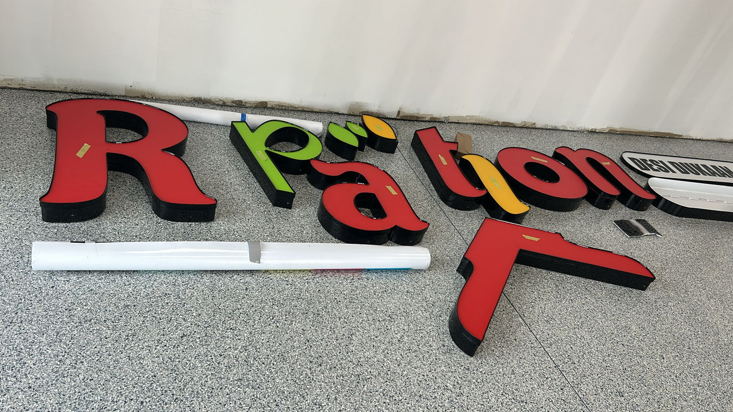 3D Raised Channel Letters Sign - Individual Letters