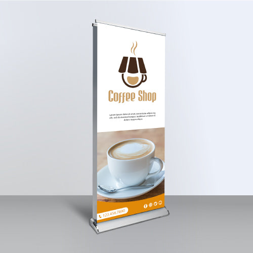 Double Sided Rollup Pullup Banners with Hardware Stand & Carry Case